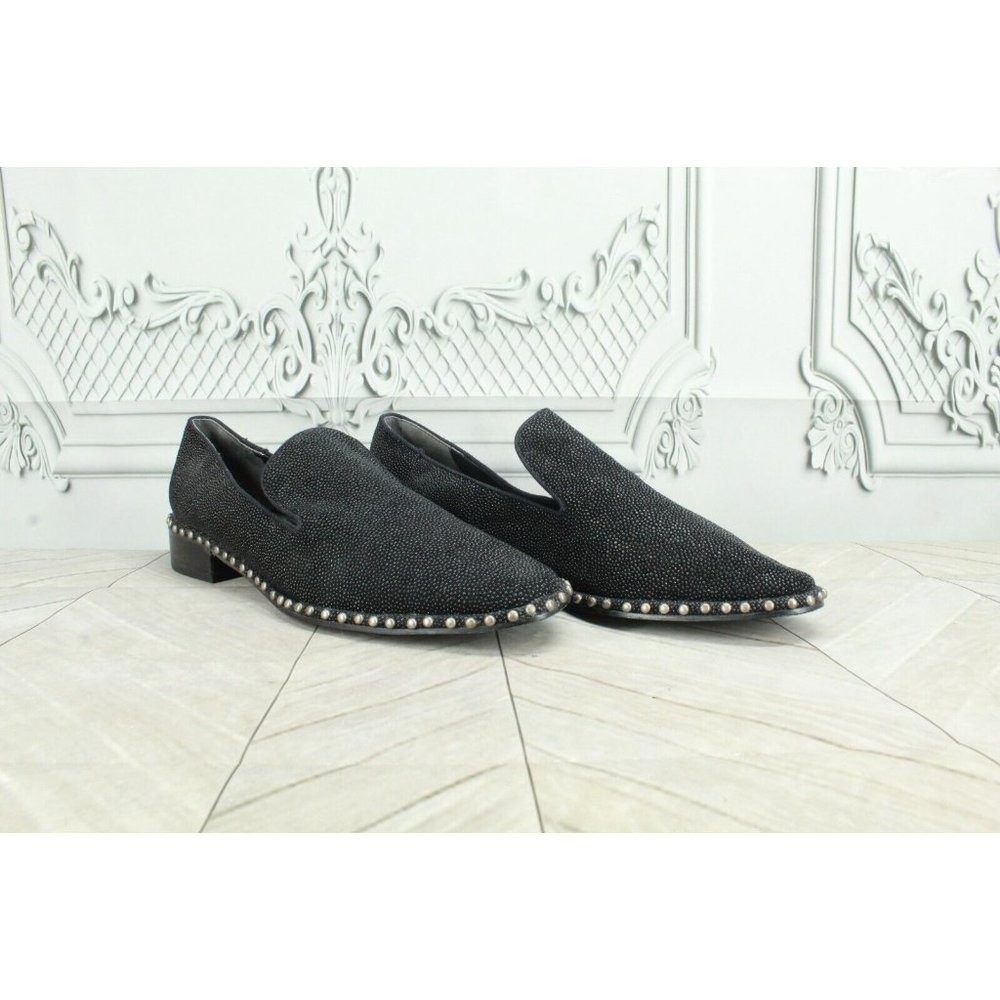 Adrianna Papell Black Leather Studded Casual Loafer Shoes Size 10 M - Picture 3 of 10